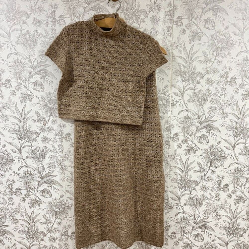 House of Harlow 1960 2 Piece Set Knit Top Maxi Midi Skirt Sz S Boho Wool Blend - Picture 2 of 12